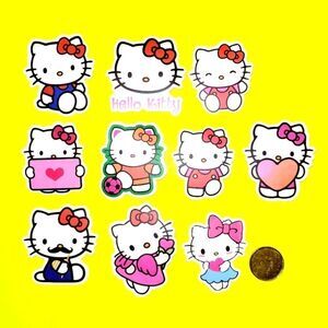 3/$20 Brand New 10x Sanrio Hello Kitty Waterproof Stickers z